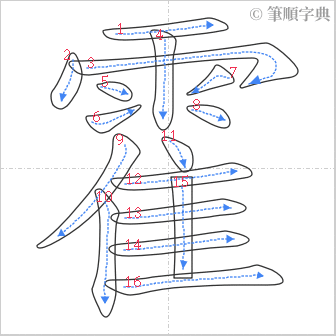 “「霍」的筆順”