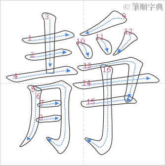 “「靜」的筆順”