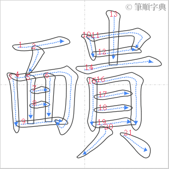 “「靧」的筆順”