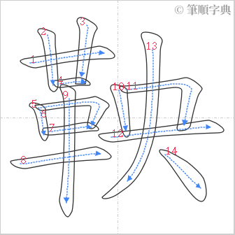 “「鞅」的筆順”