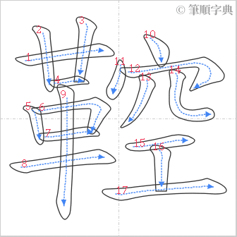 “「鞚」的筆順”