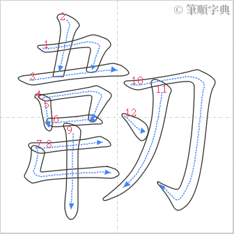 “「韌」的筆順”