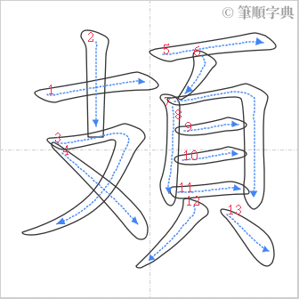 “「頍」的筆順”