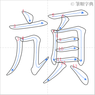 “「頏」的筆順”