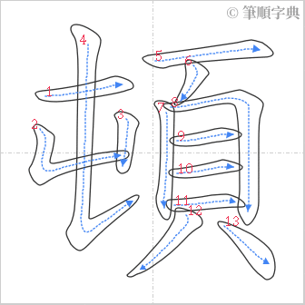 “「頓」的筆順”