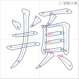 “「頖」的筆順”