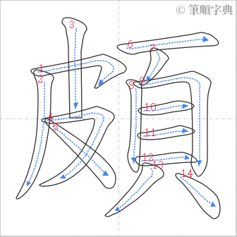 “「頗」的筆順”