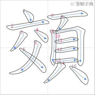 “「頝」的筆順”