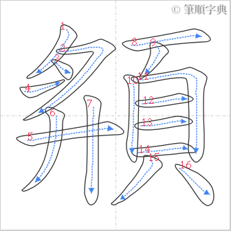 “「頯」的筆順”