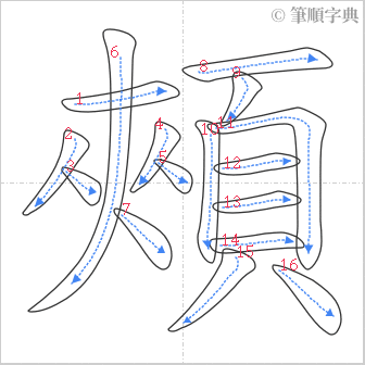 “「頰」的筆順”