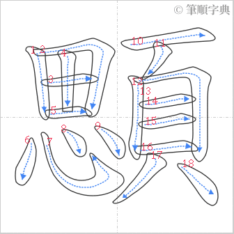 “「顋」的筆順”