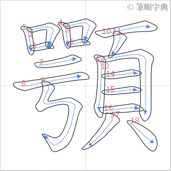 “「顎」的筆順”