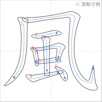 “「風」的筆順”