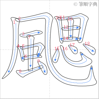 “「颸」的筆順”