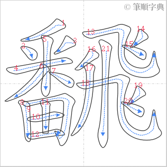 “「飜」的筆順”