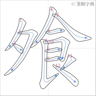 “「飧」的筆順”