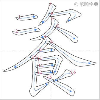 “「餈」的筆順”