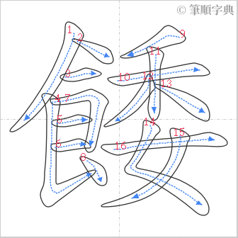 “「餧」的筆順”