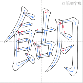 “「餬」的筆順”