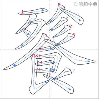 “「餮」的筆順”