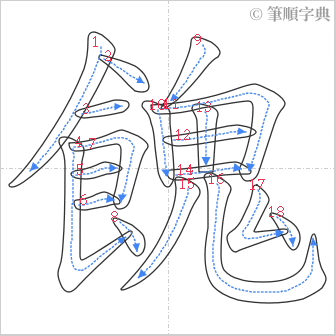 “「餽」的筆順”