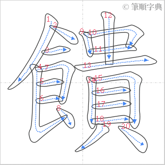 “「饋」的筆順”