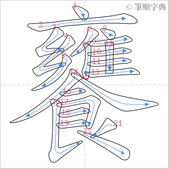 “「饔」的筆順”