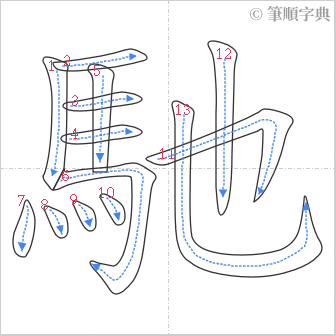 “「馳」的筆順”