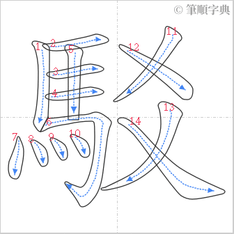 “「駁」的筆順”