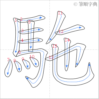 “「駞」的筆順”