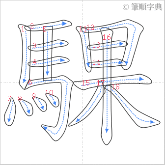 “「騍」的筆順”