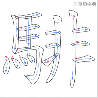 “「騑」的筆順”