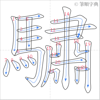 “「驌」的筆順”