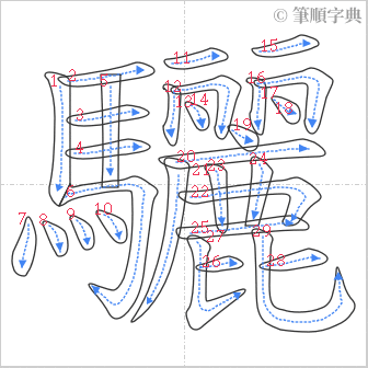 “「驪」的筆順”