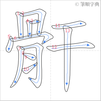 “「骭」的筆順”