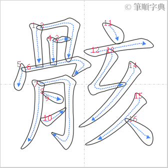 “「骸」的筆順”