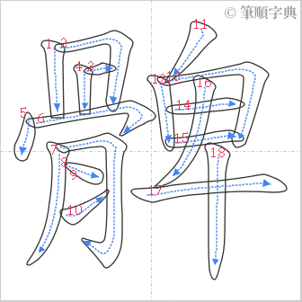 “「髀」的筆順”