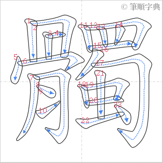 “「髑」的筆順”