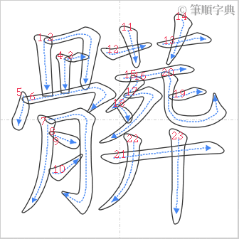 “「髒」的筆順”