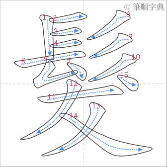“「髮」的筆順”