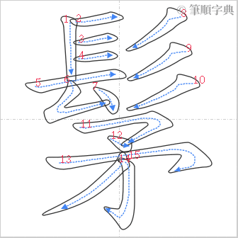 “「髳」的筆順”