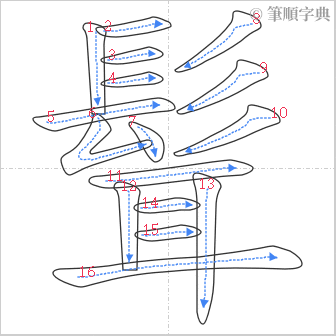 “「髶」的筆順”