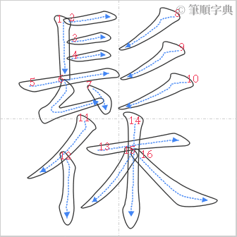 “「髹」的筆順”