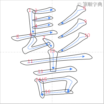 “「髻」的筆順”