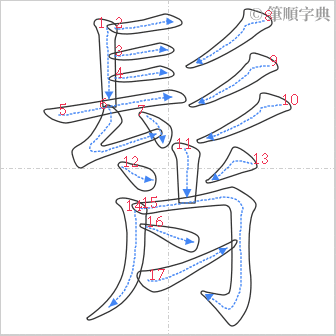 “「髾」的筆順”