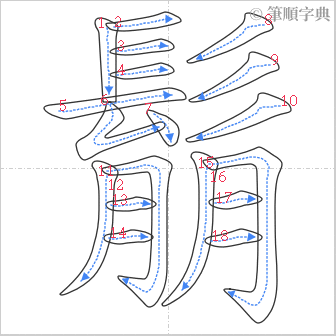 “「鬅」的筆順”