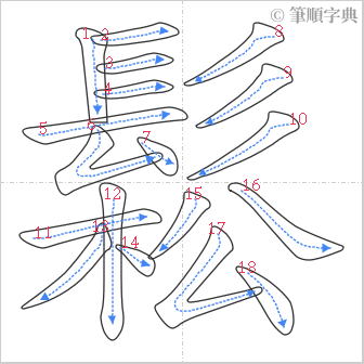 “「鬆」的筆順”