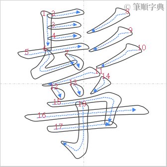 “「鬇」的筆順”