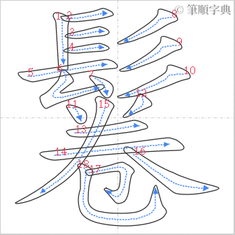 “「鬈」的筆順”