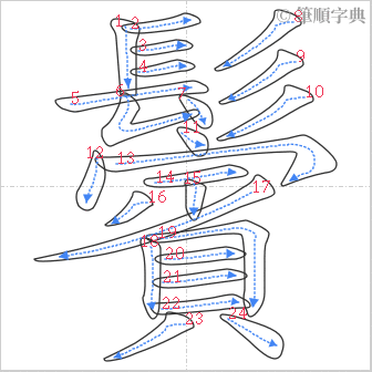 “「鬢」的筆順”